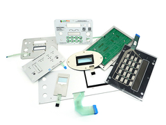 メス コネクタが付いているアルミニウム両面機ペット膜スイッチ